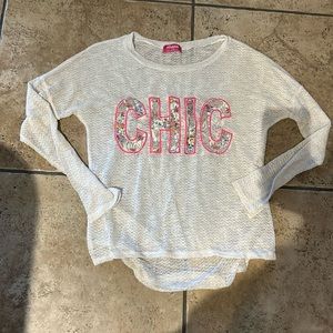 Sheer knit top sz L- cream